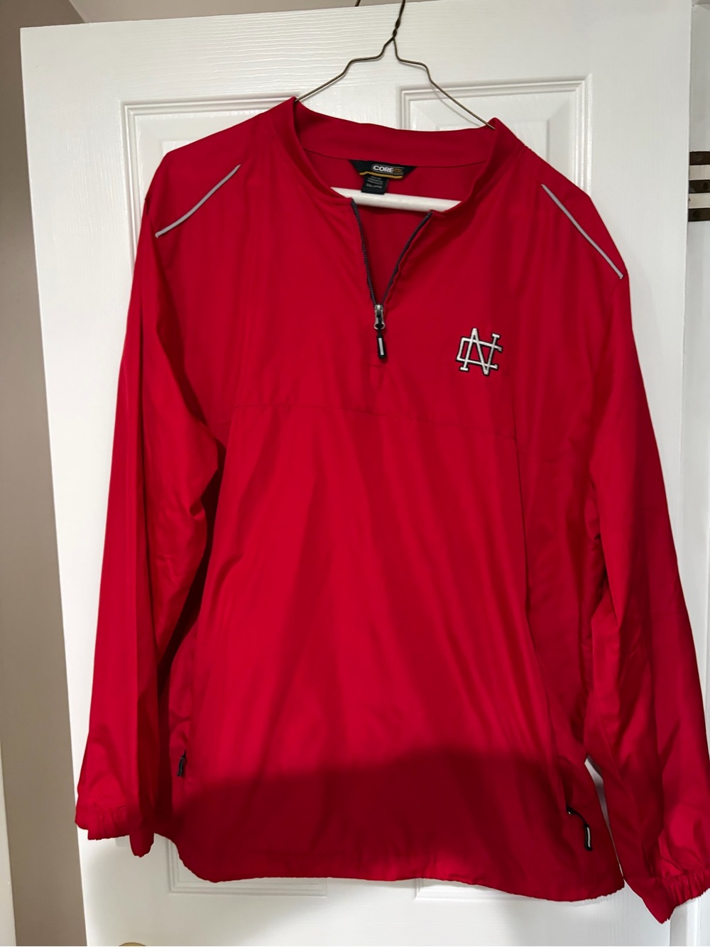 Red Men's Quarter-Zip Windbreaker Jacket
